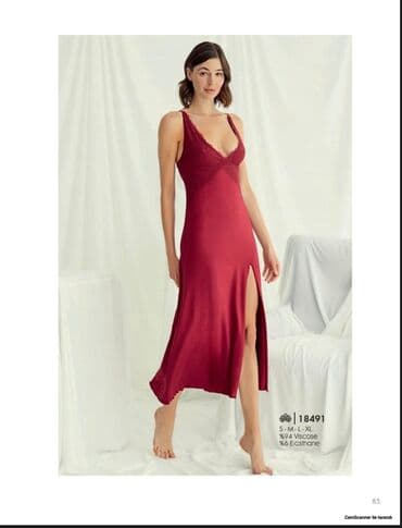 белая ночная сорочка: Ночная сорочка, Бамбук, Длинная модель, 2XL, XS, S — 3