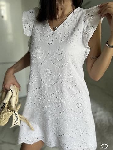 Повседневное платье, Лето, Короткая модель, Хлопок, Трапеция, S, M, L — 3