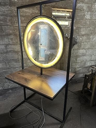 сту: Визажный/барбер-стол с круглым зеркалом и подсветкой - Конструкция — 2