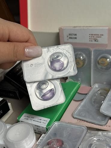 Жеке буюмдар: Цветные линзы последние цвета .Цветные 500сом . Линзы серо голубые для — 2