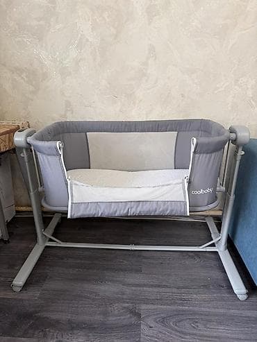 cool baby: Детская приставная кроватка, С колесиками, цвет - Серый — 3