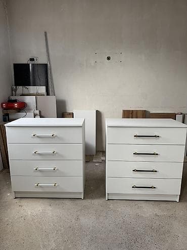 шкафы камоды: Комод для одежды, Новый, Без зеркала, ЛДСП, цвет - Белый, Серый, Самовывоз, Платная доставка — 6
