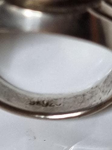 серебренное кольцо: Кольцо, Печатка, Проба 925, Унисекс, Янтарь, Новый — 8