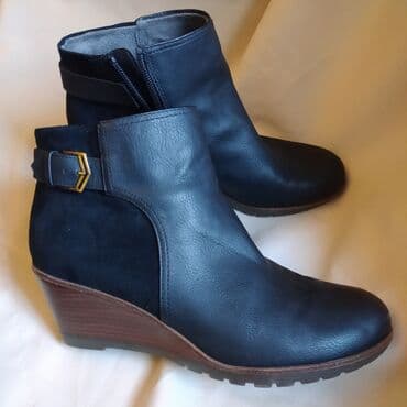 фирменный сапоги: Кожа+ замша. комфортные,удобные размер 39-40 Новые Деми такое — 1