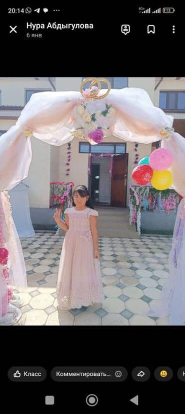 продаю связи с переездом: Детское платье, цвет - Белый, Б/у — 2