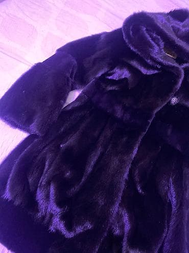 second hend: Шуба, Норка, По колено, С капюшоном, S, M — 3