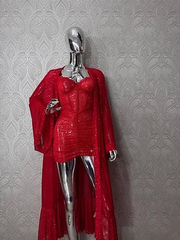 эротический длинный пеньюар: Комплект, Пеньюар, Нейлон, Со стразами — 6