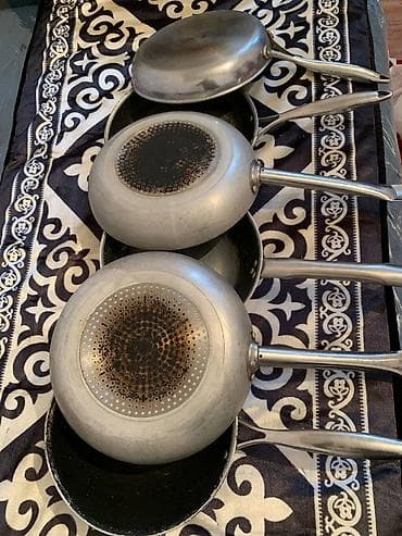 набор нержавеющих кастрюль: Абалы жакшы ресторанда иштетилген, 6шт - Материал: нержавеющая сталь — 2