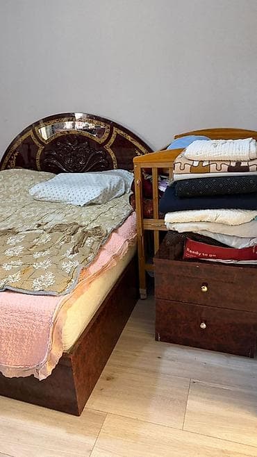 добыча золота: Спальный гарнитур, Б/у, Двуспальная кровать, Россия, Дерево, Самовывоз, цвет - Коричневый — 4