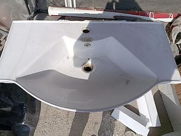 мебель со склада: Тумба для ванны, С раковиной, ЛДСП, цвет - Белый — 1