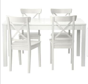 Ikea. стулья ингольф белые есть 10шт цена 8500 сом за шт at lalafo.kg Ikea. стулья ингольф белые есть 10шт цена 8500 сом за шт