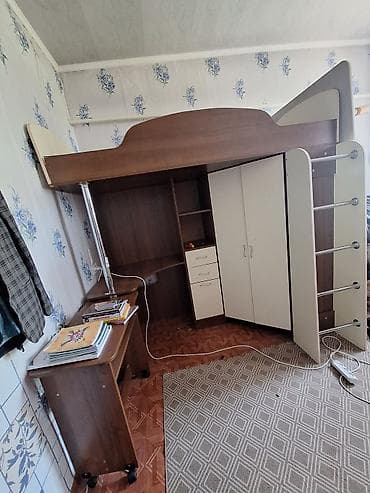 тканевый комод: Двухъярусная детская кровать, ЛДСП, цвет - Коричневый — 5