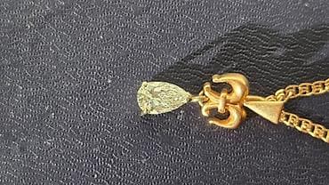 Жеке буюмдар: Подвеска с натуральным брилиантом СССР формы «груша» (капля) один — 1