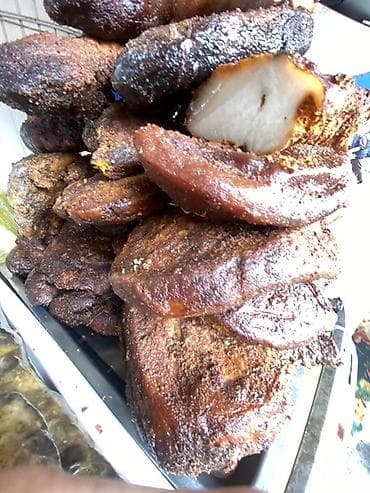 топлёное жир: Домашние мясные деликатесы - Копчёный курдюк два вида крупными — 2