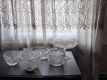 Дом и сад: Набор столового стекла/хрусталя, резной узор В комплекте: - Высокая — 1