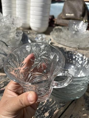 фуршетный стол: Набор столового стекла с рельефным узором - Прозрачные стеклянные — 1