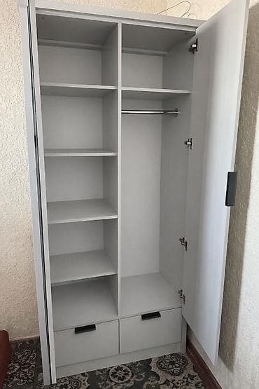 фас: Шкаф для прихожей с зеркалом, распашными дверцами и выдвижными — 4