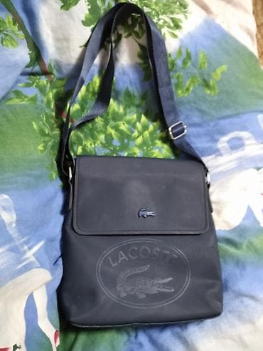 Сумка через плечо Lacoste, тёмно‑синяя - Формат: вертикальная