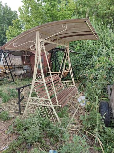 качели ош: Садовые качели Металл, Со спинкой, С крышей — 24