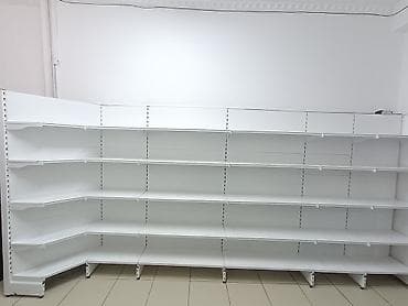 Торговое оборудование: Торговый стеллаж угловой модульный, металлический, белый. Описание: - — 8