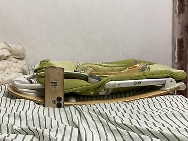 спальный мишок: Детский шезлонг, Качалка, Дерево, цвет - Зеленый — 4