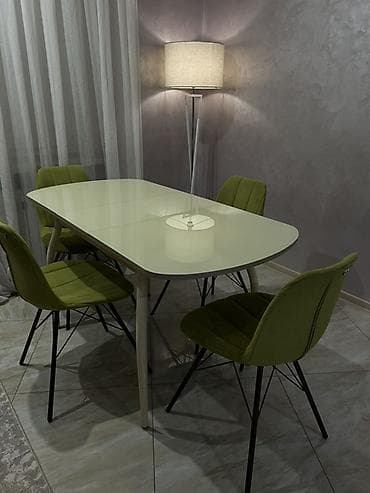 Офисная мебель: Кухонный стол и стул, цвет - Зеленый — 1