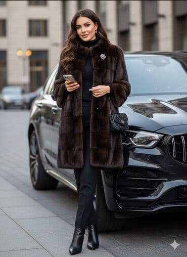 полар: Шуба из натурального меха норки, классического темно‑коричневого — 1