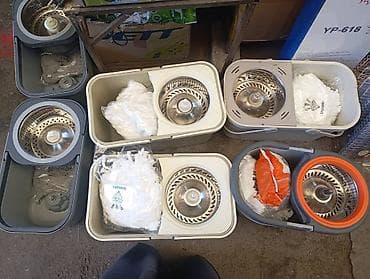 ведро для мытья полов: Швабра с ведром и центрифугой (spin-mop) - Комплект: пластиковое — 1