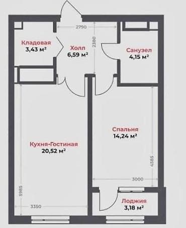 медерова абая: 2 комнаты, 52 м², 16 этаж — 5