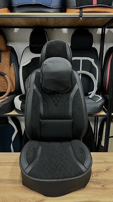 Аксессуары для салона: Чехлы Экокожа, С подушкой, цвет - Черный, Новый, Самовывоз, Платная доставка — 10