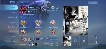 bang: Игровой аккаунт Mobile Legends: Bang Bang Основное: - Регион профиля — 1