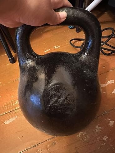 Тренажеры: Гиря чугунная 24 кг - Классическая форма пудовки с широкой удобной — 1