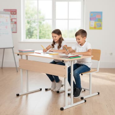 Мебель для школы Парты со стульями для начальных и старших классов at lalafo.kg Мебель для школы Парты со стульями для начальных и старших классов