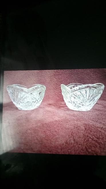 Набор из 2 хрустальных розеток/пиал для варенья, соусов или at lalafo.kg Набор из 2 хрустальных розеток/пиал для варенья, соусов или