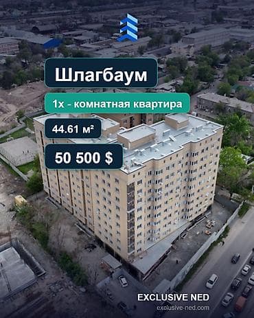 61: 1 комната, 44 м², Шлагбаум Элитка, 6 этаж, ПСО (под самоотделку) — 1