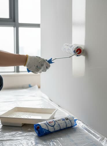 полировочный круг: Набор валиков для покраски с ручкой. Валики имеют ворс средней длины и — 1