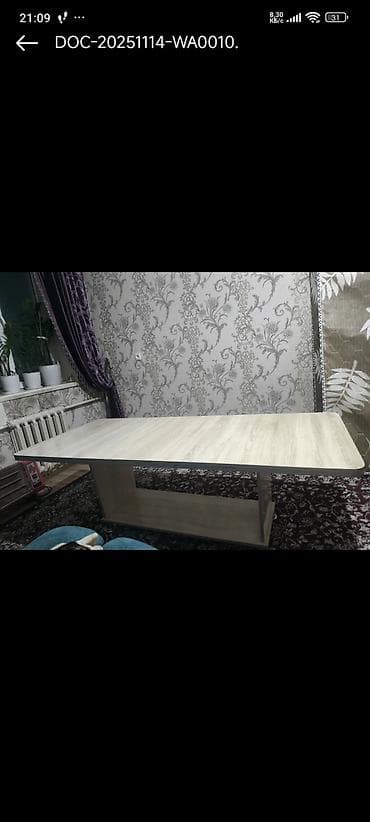 журнальный стол ош: Кухонный стол, Б/у, Прямоугольный, Нераскладной — 1