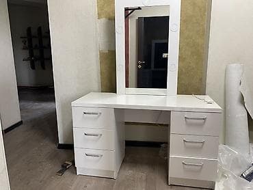 Туалетные столики: Гримерный/туалетный стол с зеркалом и подсветкой - Цвет: белый — 1