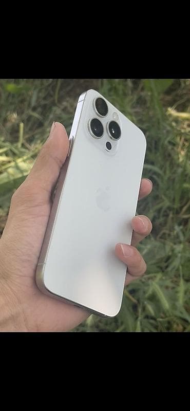 военные наушники: IPhone 15 Pro Max, Б/у, 512 ГБ, Белый, Коробка, 87 % — 1