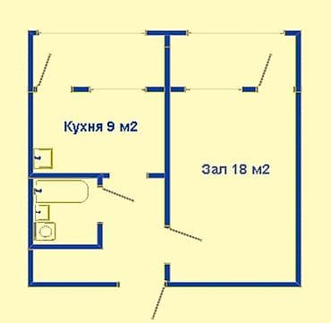 кв 106: 35 м², Без мебели — 1