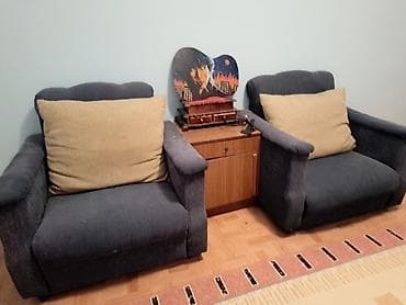 ikea икея: Комплект мягкой мебели, Б/у, Самовывоз, цвет - Синий — 2