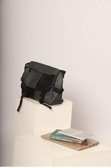 Бижутерия: Сумка-мессенджер из водоотталкиваемого кожзаменителя, двуцветная — 3