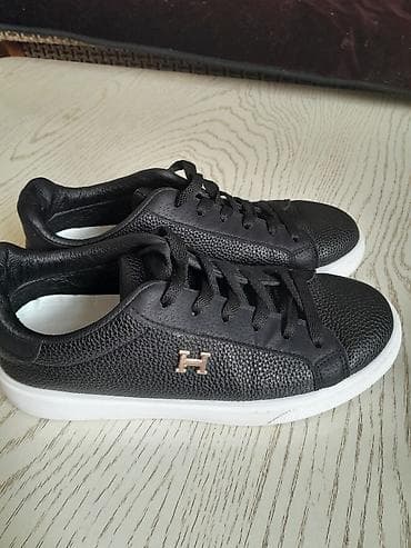 итальянская обувь распродажа: Черные кеды/кроссовки низкие - Цвет: черный верх, белая подошва - — 1