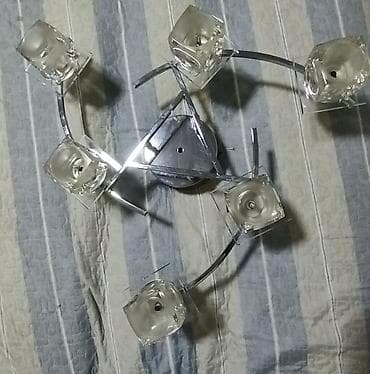 study lamp: Потолочная люстра на 5 плафонов - Современный дизайн: хромированное — 1