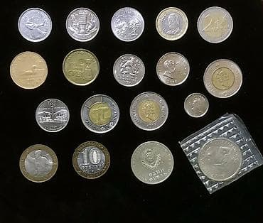 гербы: Коллекция разномастных монет мира — подборка из 20+ экземпляров — 1