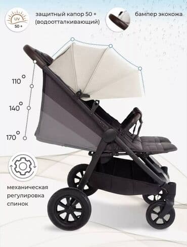 прогулочные коляски для двойни: Коляска, цвет - Серебристый, Б/у — 5