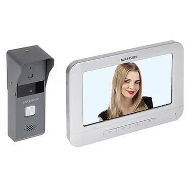 Аналоговый видеодомофон hikvision. четырехпроводной. б.у. комплект