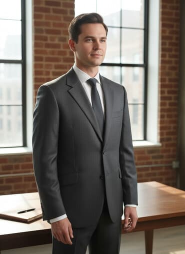 Костюмы: Классический мужской костюм-двойка, новый. Размер 50-52 - Цвет — 1