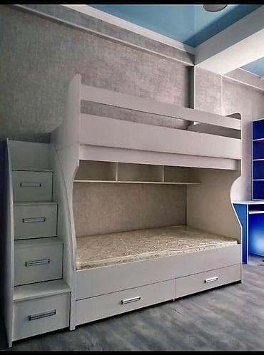 Двухъярусная детская кровать, ЛДСП, цвет - Белый