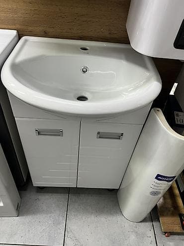 Тумба для ванны, С раковиной, Другой материал, цвет - Белый